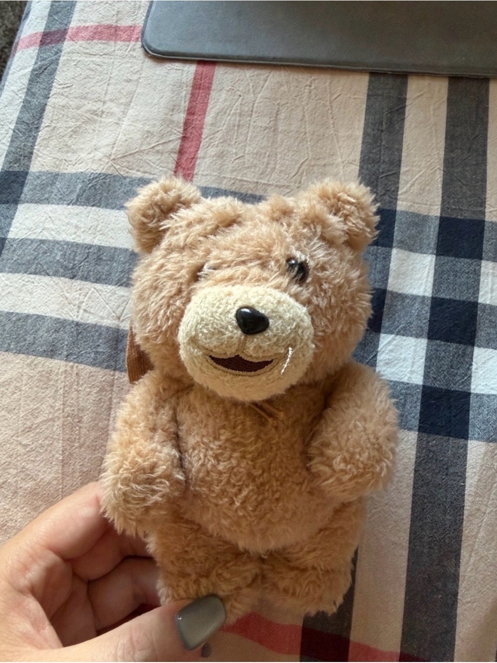 Plush Tan Teddy Bear Plushie - Soft Cuddly Companion